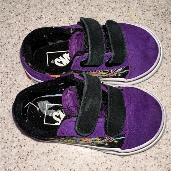 ✨ VANS GLOW in the DARK Wizard and Skull Purple and Black Old Skool Shoes size 5 - Picture 6 of 6